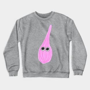 Pink hair fluff ball with eyes Crewneck Sweatshirt